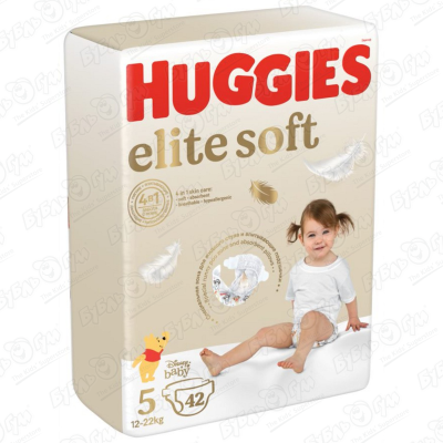 Подгузники HUGGIES Elite Soft 5 12-22кг 42шт подгузники huggies elite soft 5 12 22кг 112 шт