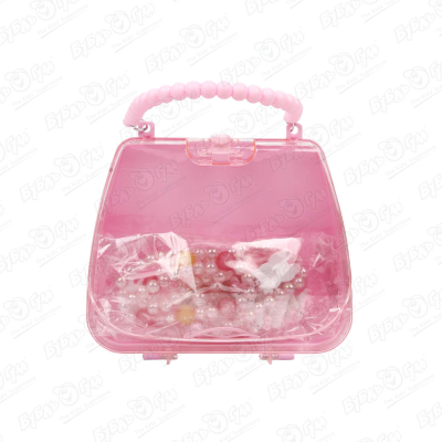 цена Набор украшений в розовой сумочке