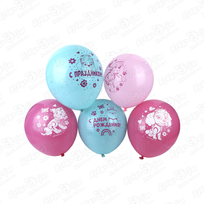 Набор шаров Щенячий патруль С Днем Рождения 30см 5шт набор воздушных шаров с днем рождения щенячий патруль 30 см 50 шт