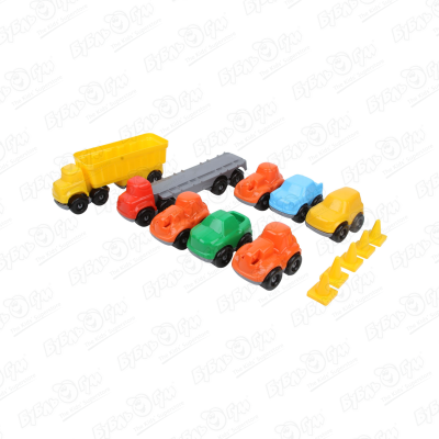 Набор игровой ZARRIN TOYS стройка с наклейками 8машинок набор машин zarrin toys авто стройка 8 машинок j8 38 см разноцветный